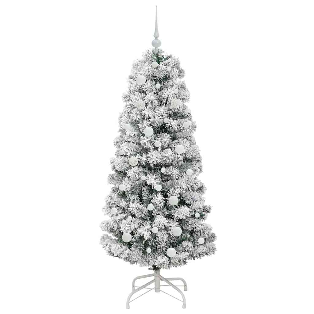 Kunstigt Hinged Juletræ 150 LED'er Grøn og Hvid 150 cm