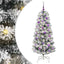 Kunstigt Hinged Juletræ 150 LED'er Grøn og Hvid 150 cm