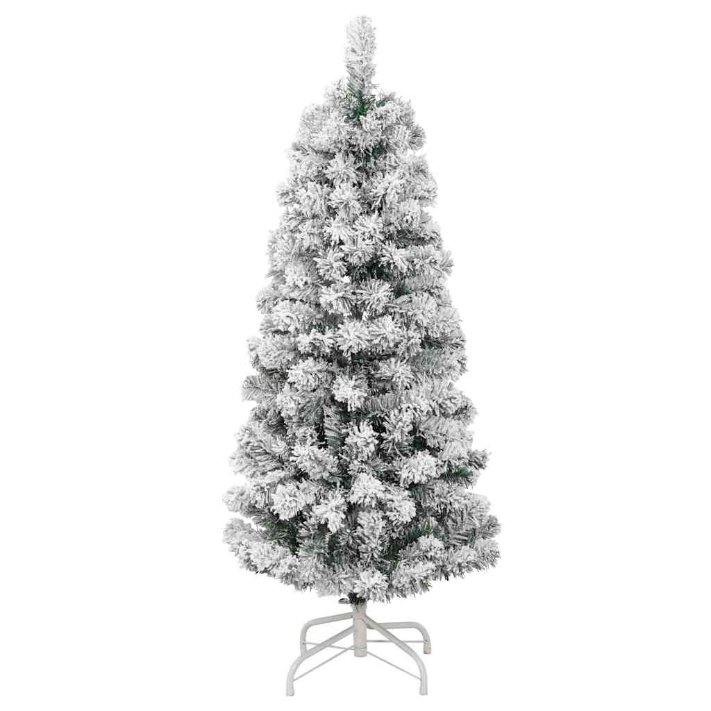 Kunstigt Hinged Juletræ 150 LED'er Grøn og Hvid 150 cm
