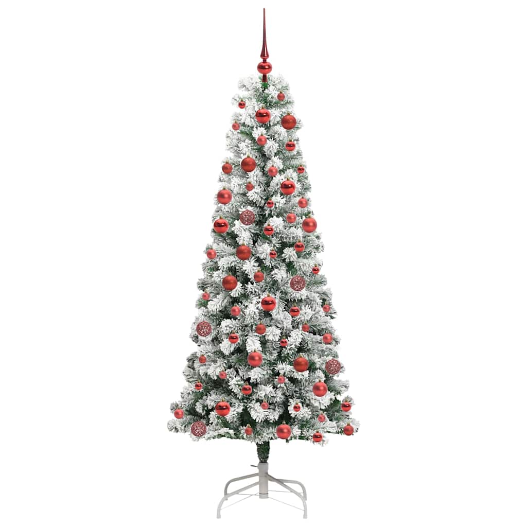 Kunstigt Hinged Juletræ 300 LED'er Grøn og Hvid 180 cm