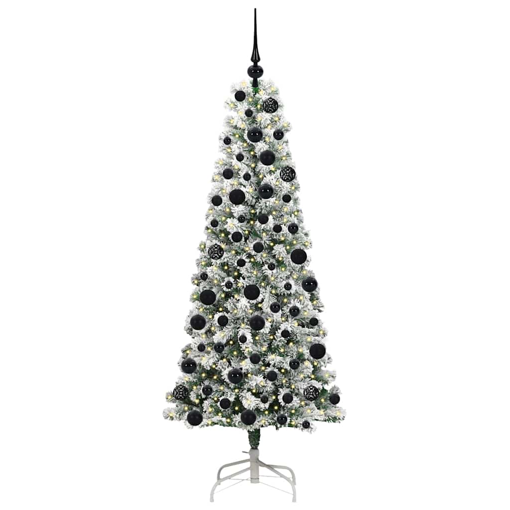 Kunstigt Hinged Juletræ 300 LED'er Grøn og Hvid 180 cm