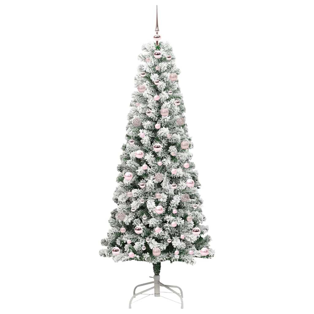 Kunstigt Hinged Juletræ 300 LED'er Grøn og Hvid 180 cm