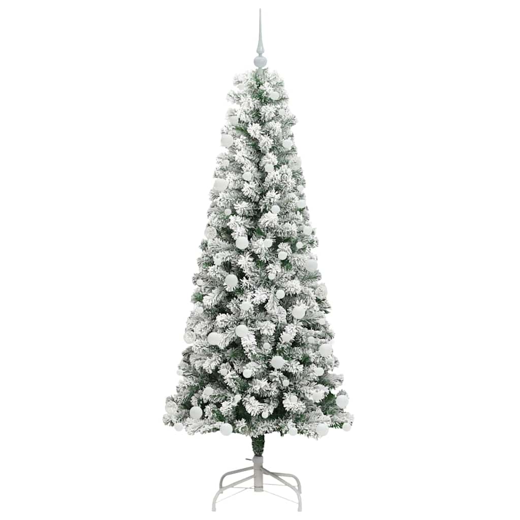 Kunstigt Hinged Juletræ 300 LED'er Grøn og Hvid 180 cm