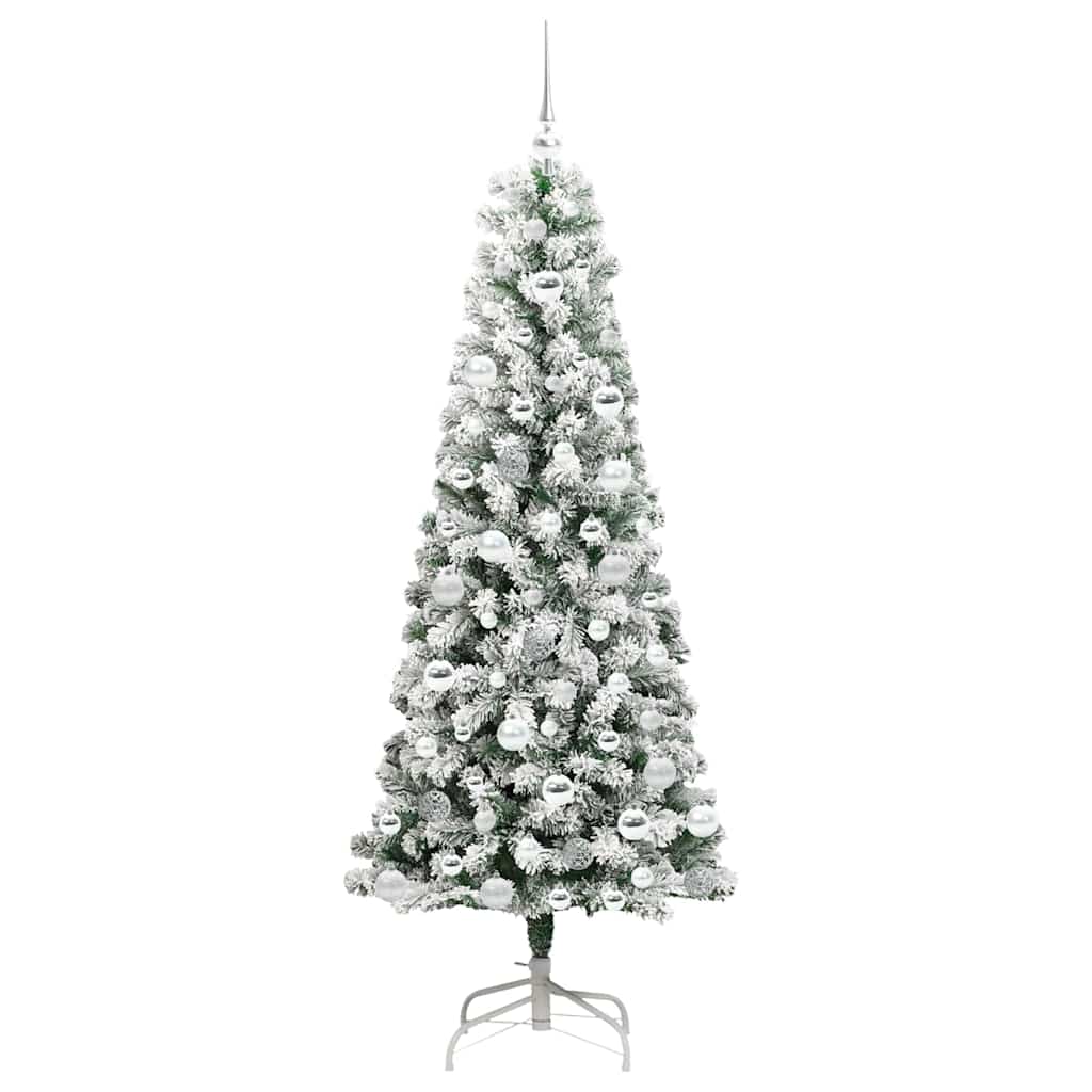 Kunstigt Hinged Juletræ 300 LED'er Grøn og Hvid 180 cm