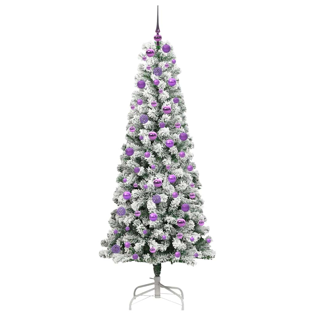 Kunstigt Hinged Juletræ 300 LED'er Grøn og Hvid 180 cm