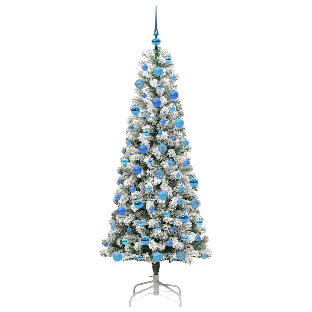 Kunstigt Hinged Juletræ 300 LED'er Grøn og Hvid 180 cm