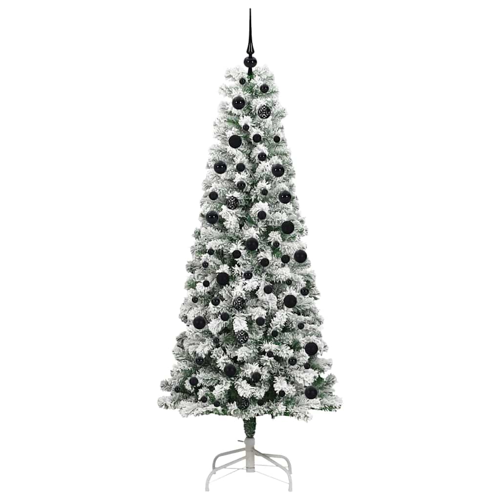 Kunstigt Hinged Juletræ 300 LED'er Grøn og Hvid 210 cm