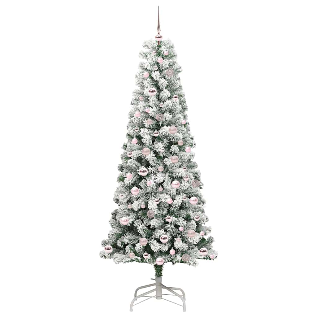 Kunstigt Hinged Juletræ 300 LED'er Grøn og Hvid 210 cm