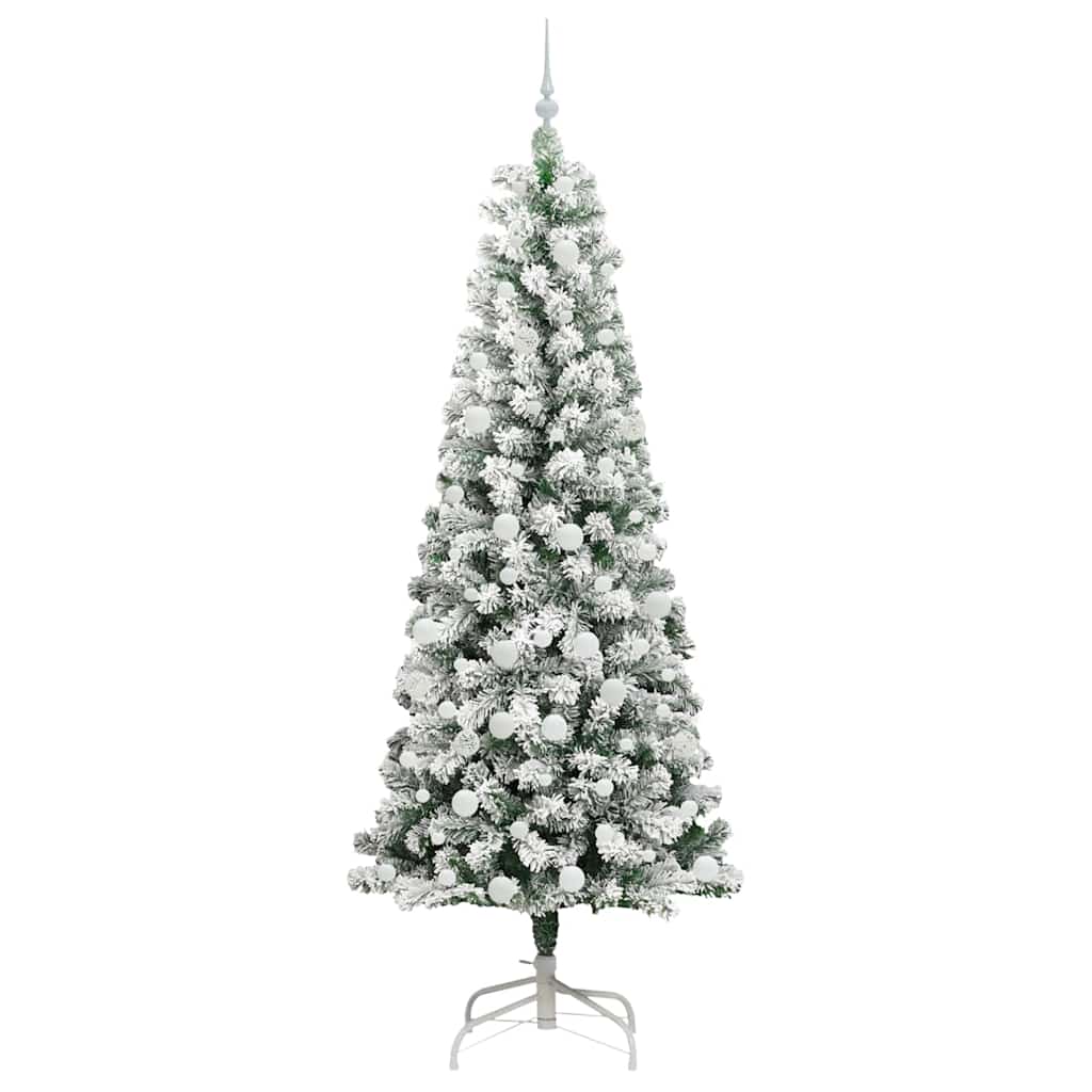 Kunstigt Hinged Juletræ 300 LED'er Grøn og Hvid 210 cm