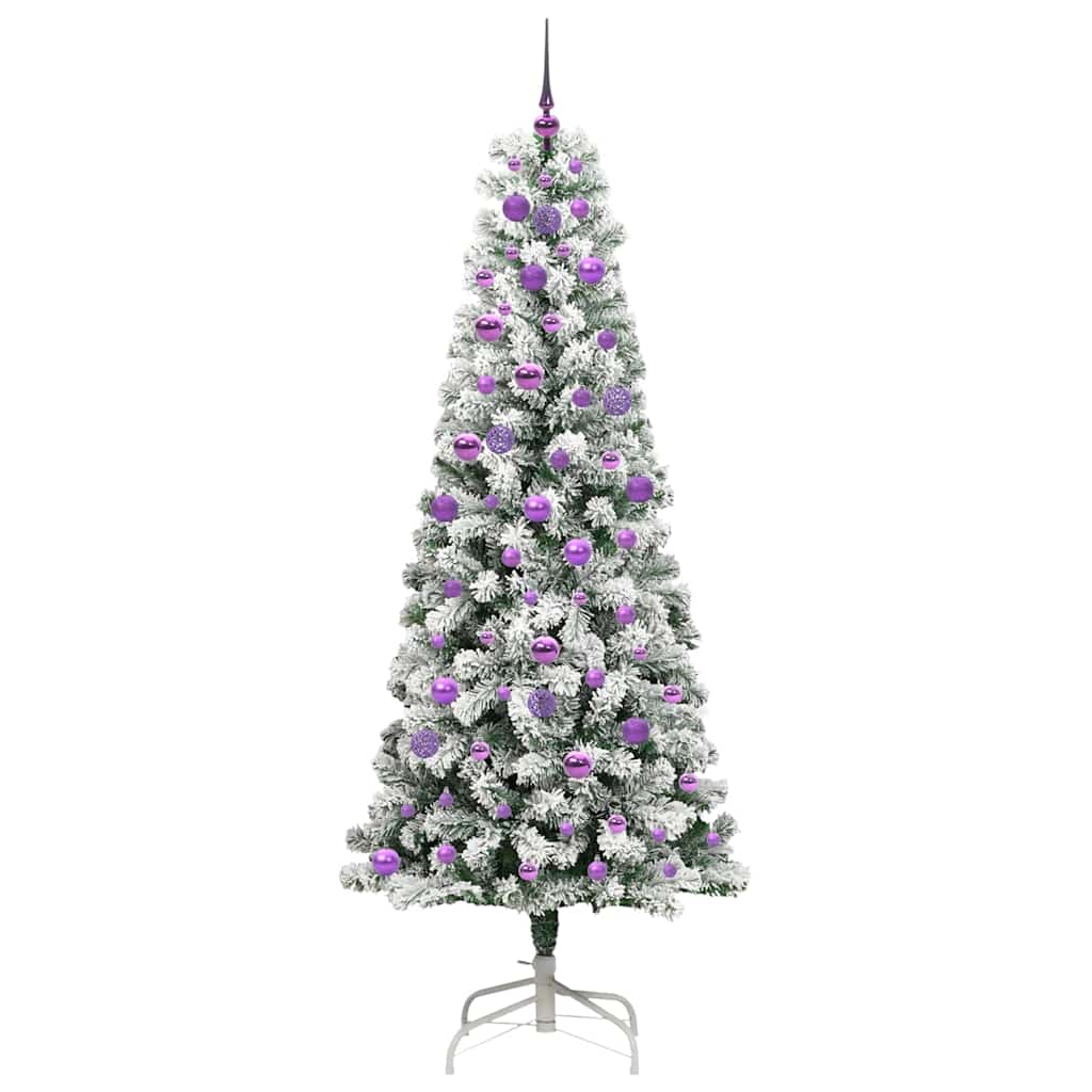 Kunstigt Hinged Juletræ 300 LED'er Grøn og Hvid 210 cm