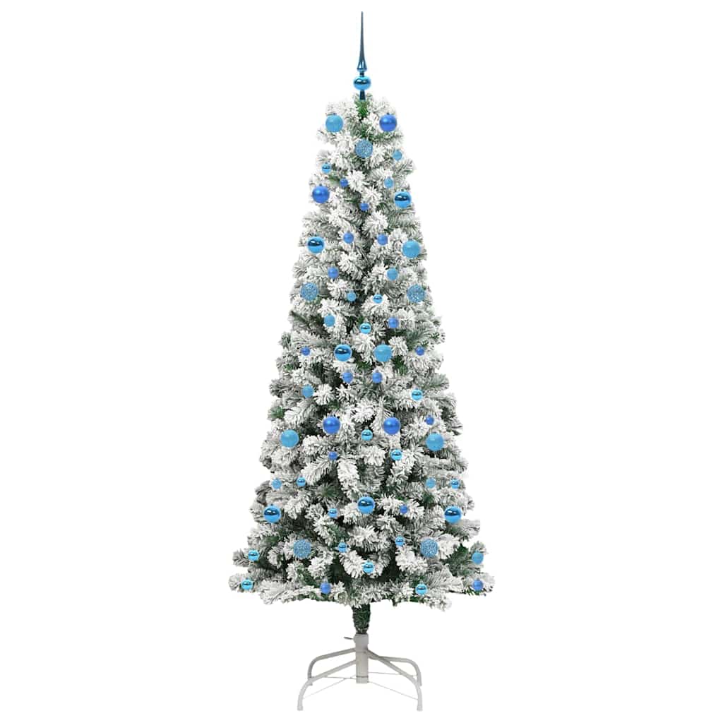 Kunstigt Hinged Juletræ 300 LED'er Grøn og Hvid 210 cm
