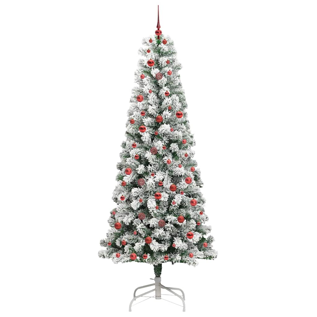 Kunstigt Hinged Juletræ 300 LED'er Grøn og Hvid 240 cm