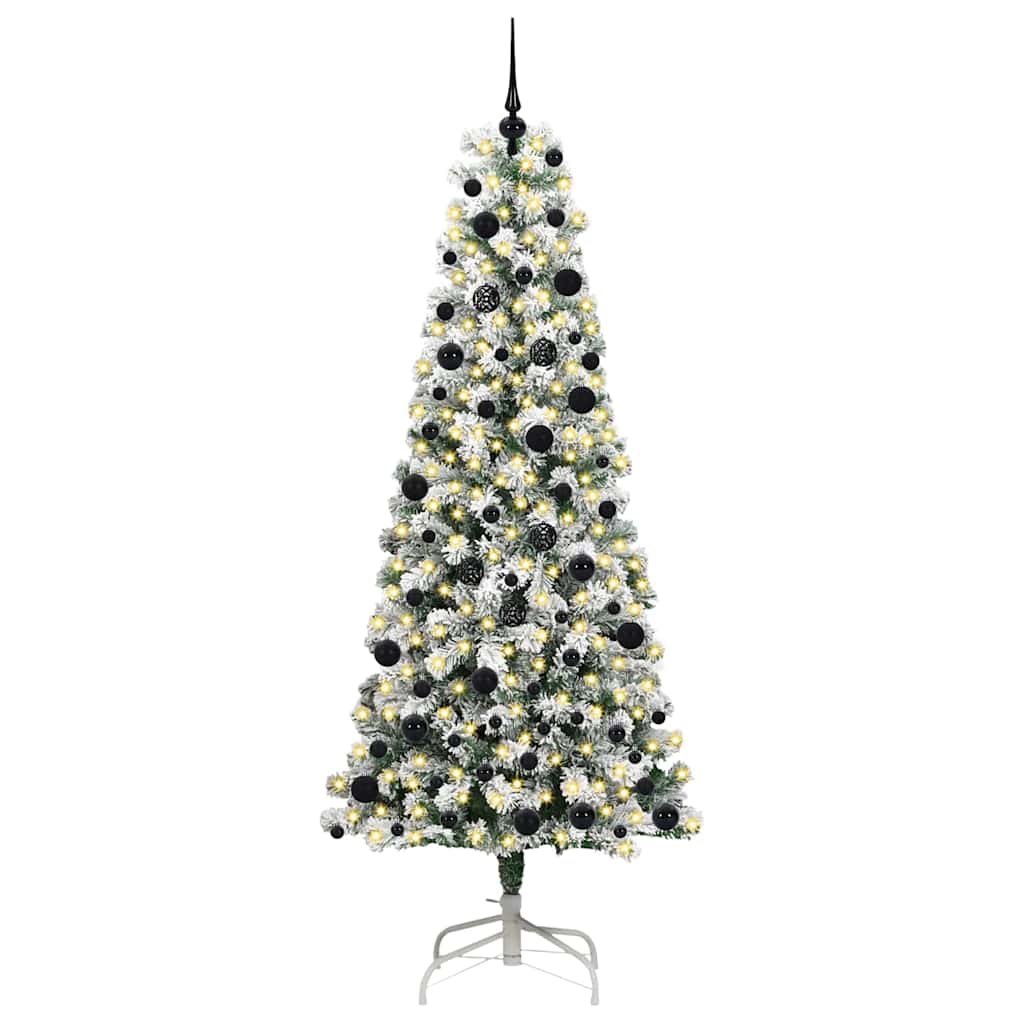 Kunstigt Hinged Juletræ 300 LED'er Grøn og Hvid 240 cm