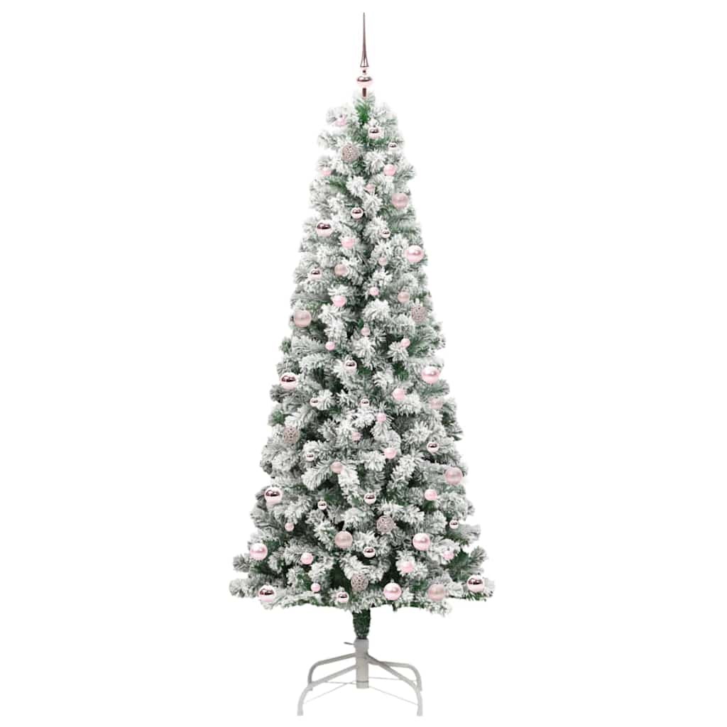 Kunstigt Hinged Juletræ 300 LED'er Grøn og Hvid 240 cm
