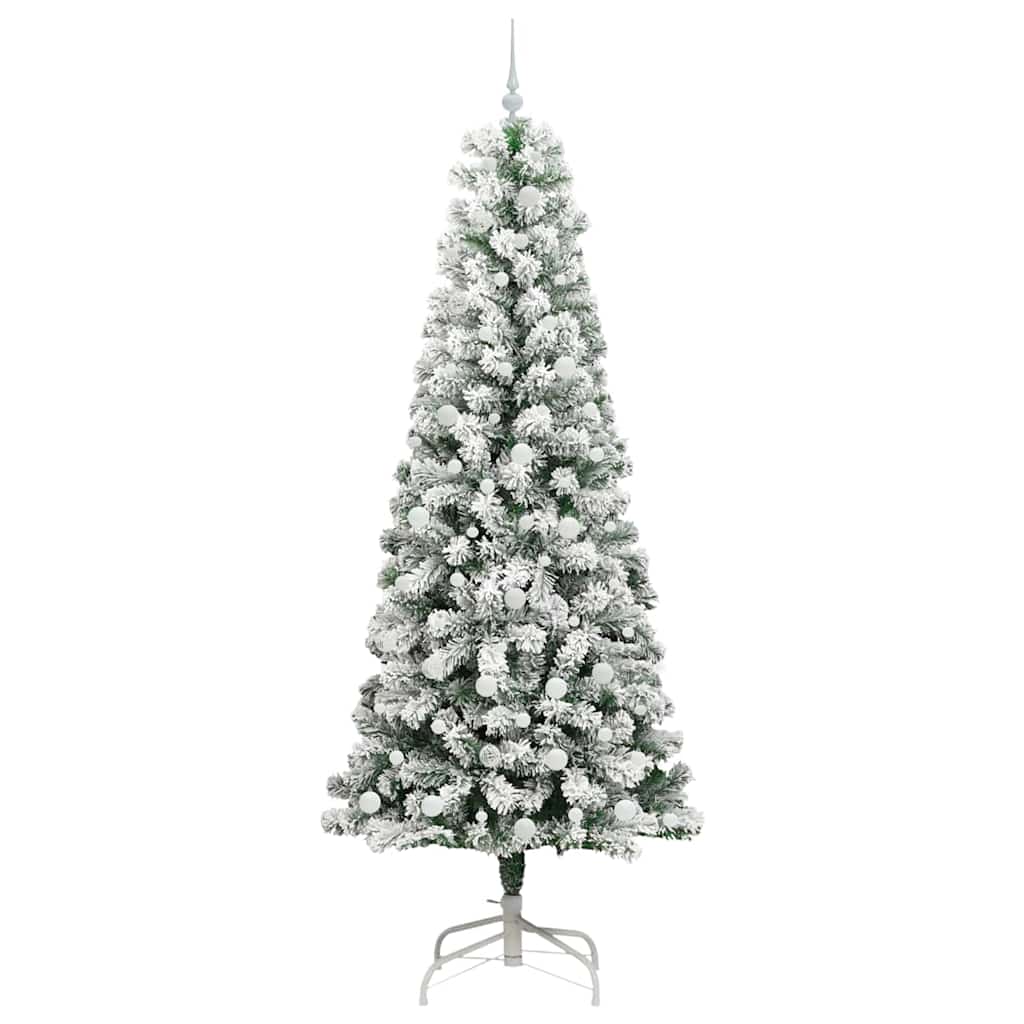 Kunstigt Hinged Juletræ 300 LED'er Grøn og Hvid 240 cm