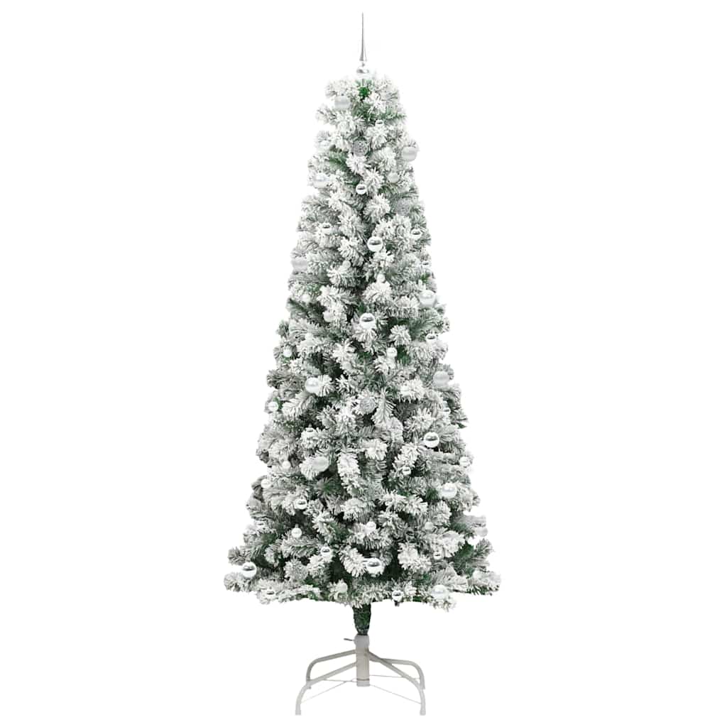 Kunstigt Hinged Juletræ 300 LED'er Grøn og Hvid 240 cm