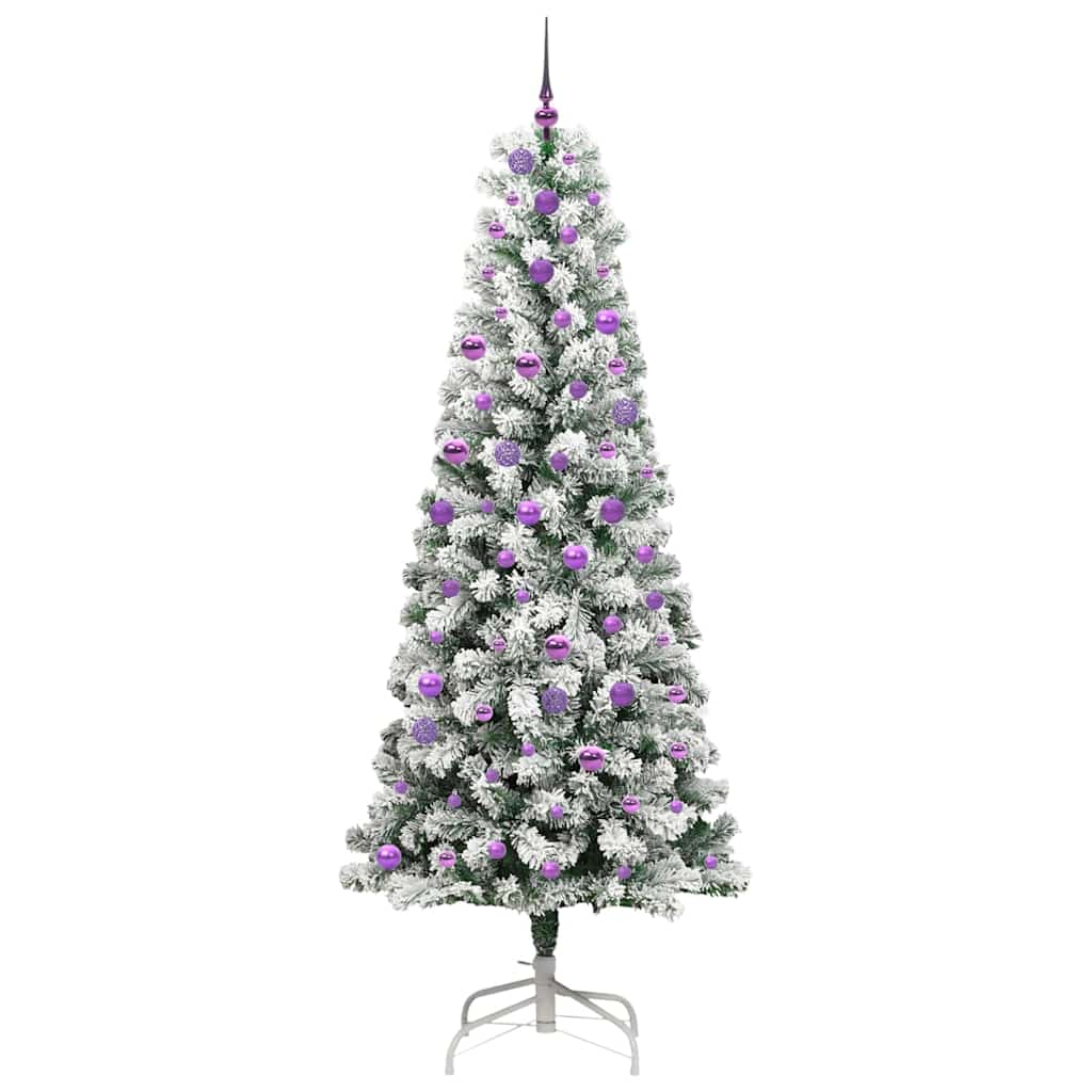 Kunstigt Hinged Juletræ 300 LED'er Grøn og Hvid 240 cm
