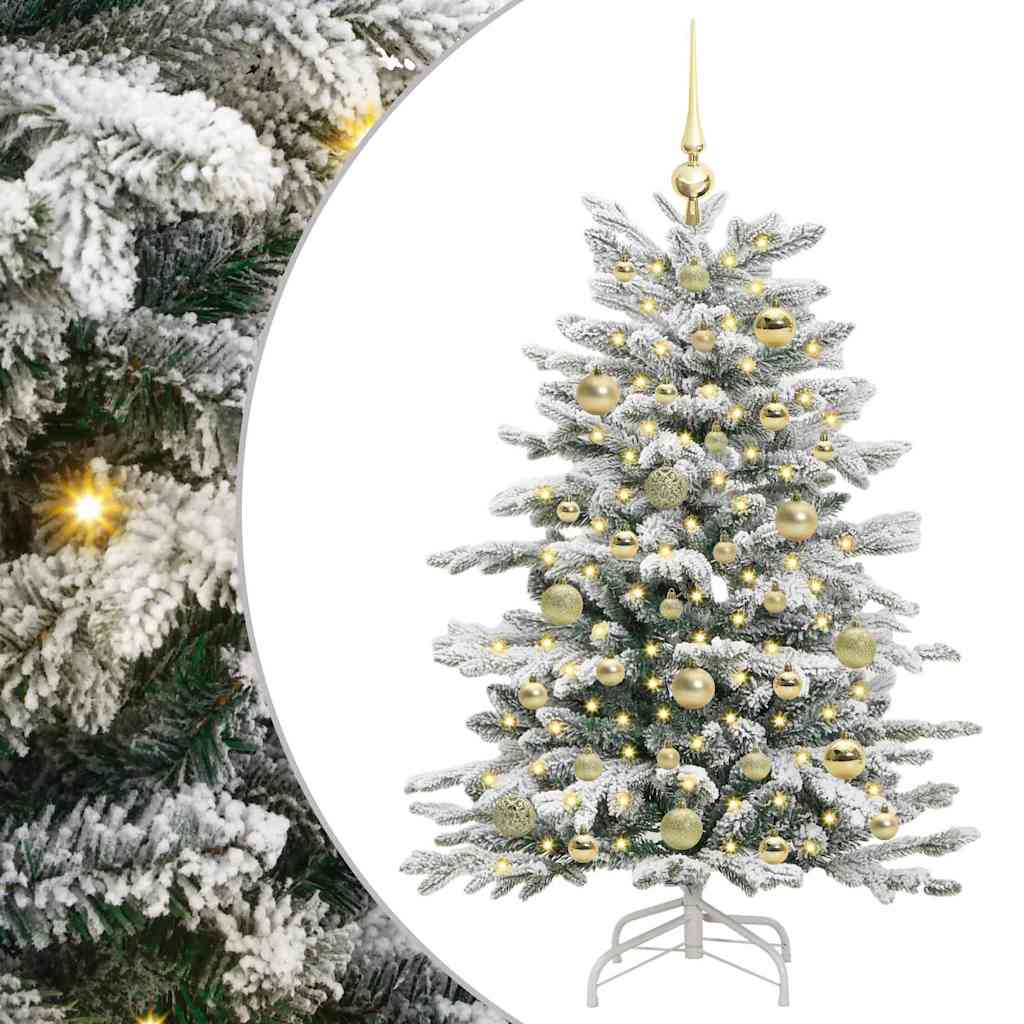 Kunstigt Hinged Juletræ Hvid 120 cm PE og PVC