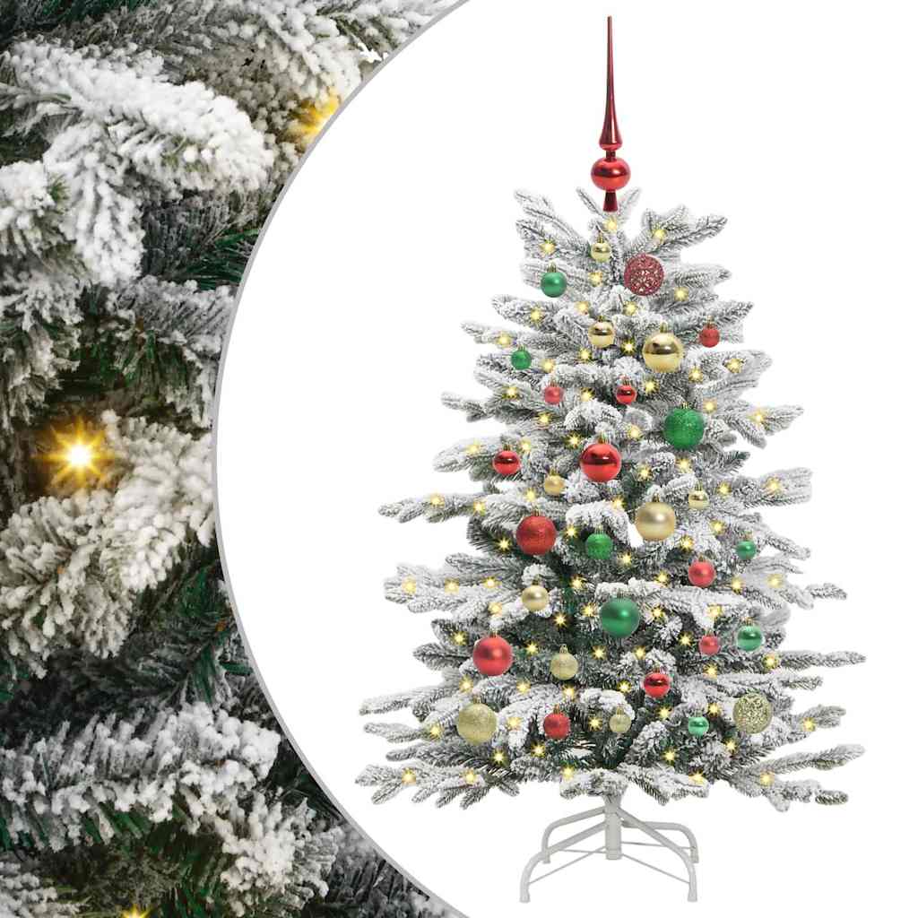 Kunstigt Hinged Juletræ Hvid 120 cm PE og PVC