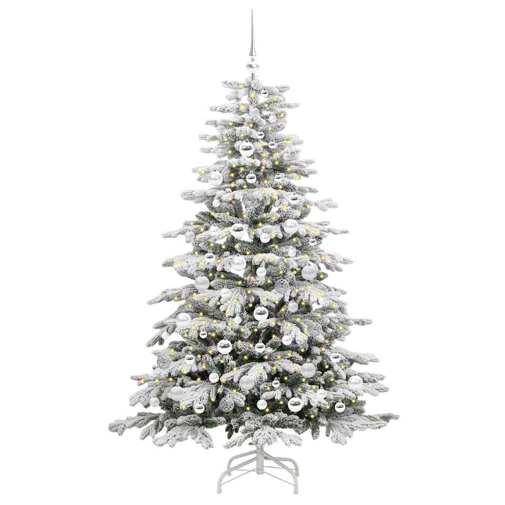 Kunstigt Hinged Juletræ Hvid 180 cm PE og PVC