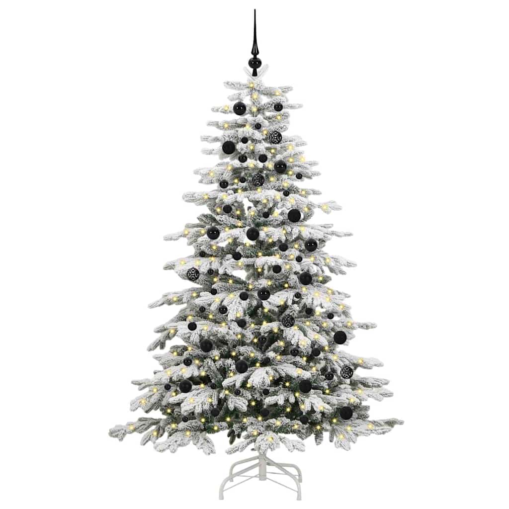 Kunstigt Hinged Juletræ Hvid 210 cm PE og PVC