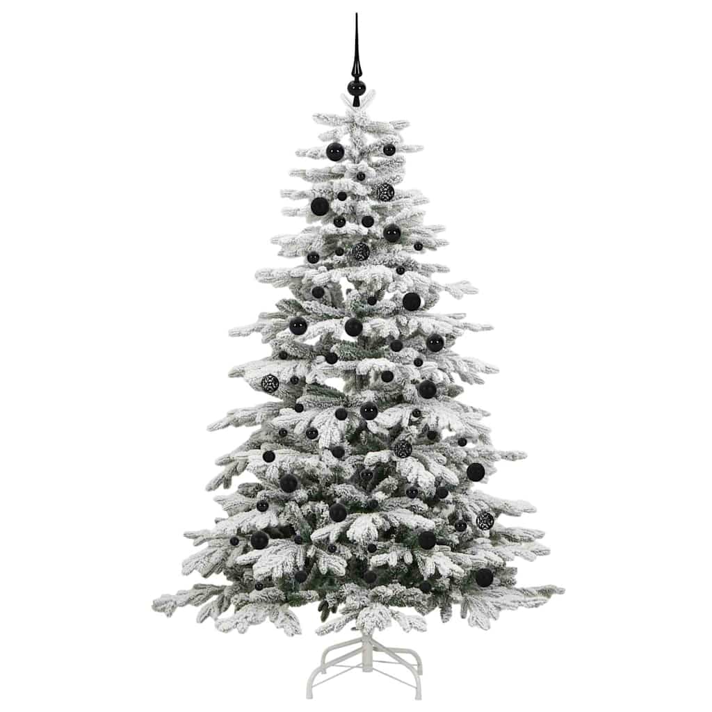 Kunstigt Hinged Juletræ Hvid 210 cm PE og PVC