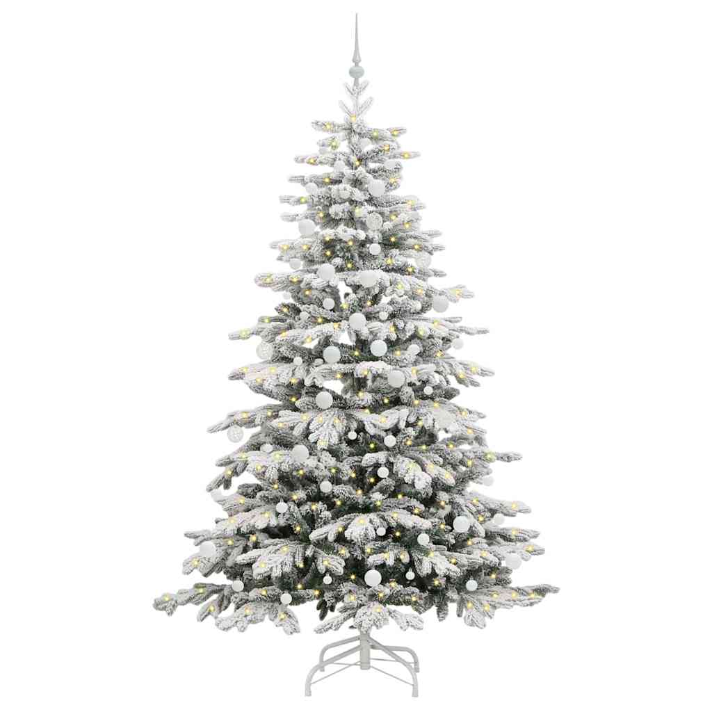 Kunstigt Hinged Juletræ Hvid 210 cm PE og PVC