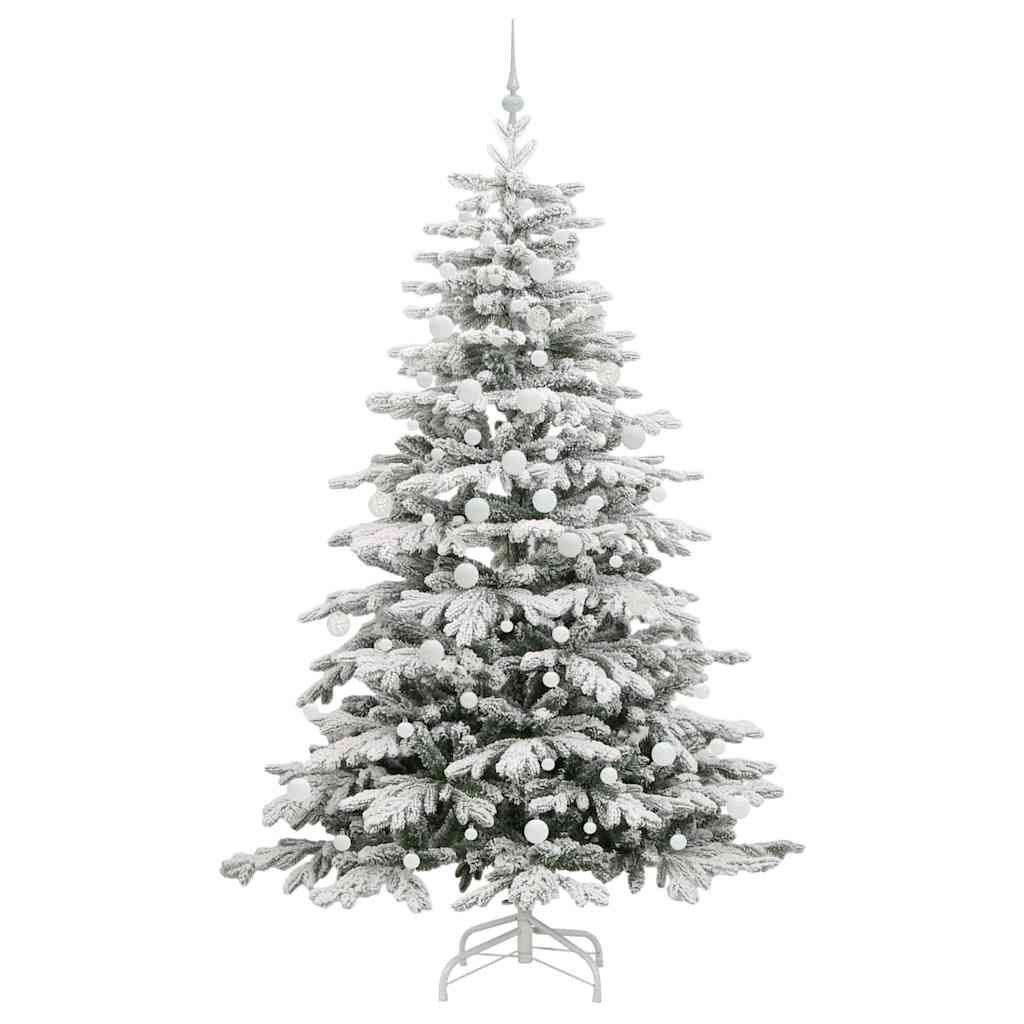 Kunstigt Hinged Juletræ Hvid 210 cm PE og PVC