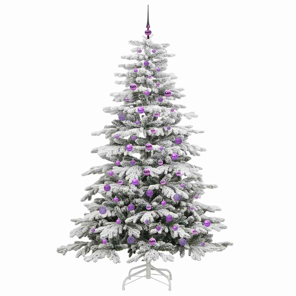 Kunstigt Hinged Juletræ Hvid 210 cm PE og PVC
