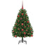 Kunstigt juletræ 120 cm 150 LED'er Varm hvid PVC og Stål Grøn