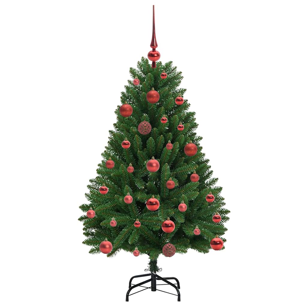Kunstigt juletræ 120 cm 150 LED'er Varm hvid PVC og Stål Grøn