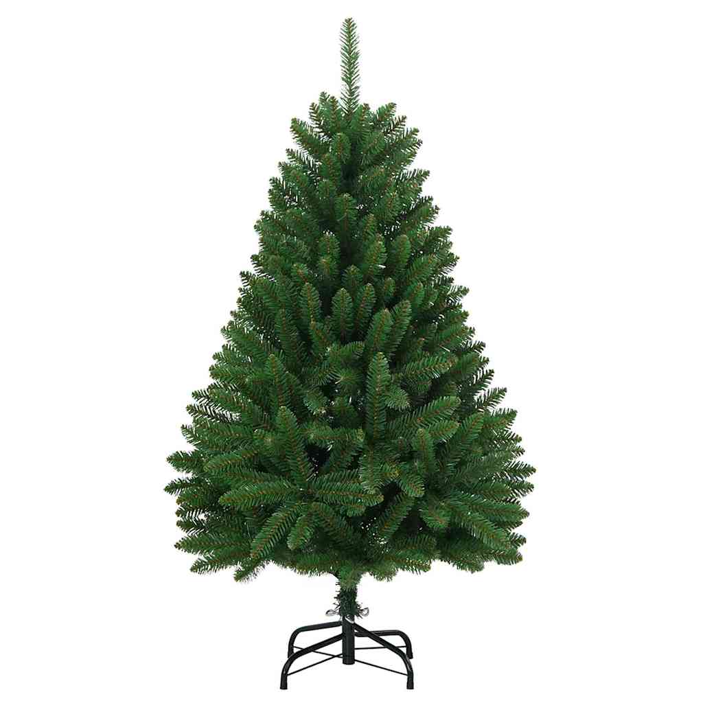Kunstigt juletræ 120 cm 150 LED'er Varm hvid PVC og Stål Grøn
