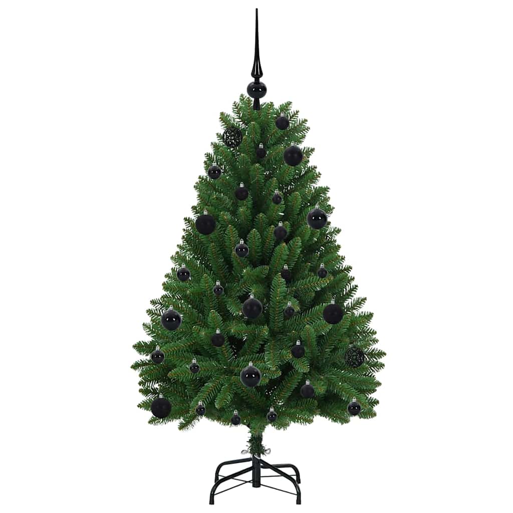 Kunstigt juletræ 120 cm 150 LED'er Varm hvid PVC og Stål Grøn
