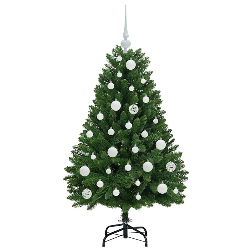 Kunstigt juletræ 120 cm 150 LED'er Varm hvid PVC og Stål Grøn