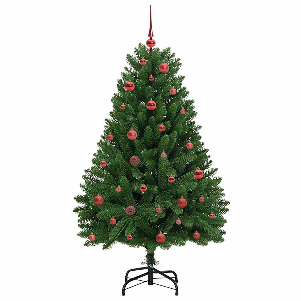 Kunstigt juletræ 150 cm 150 LED'er Varm hvid PVC og Stål Grøn