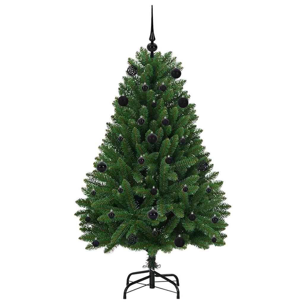 Kunstigt juletræ 150 cm 150 LED'er Varm hvid PVC og Stål Grøn