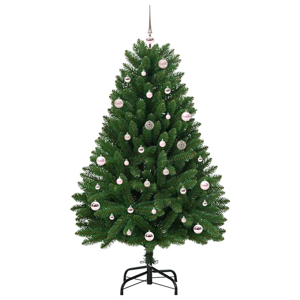Kunstigt juletræ 150 cm 150 LED'er Varm hvid PVC og Stål Grøn