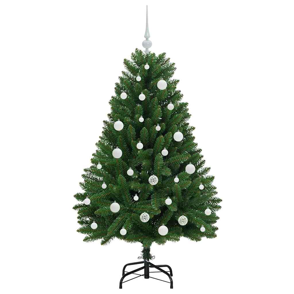 Kunstigt juletræ 150 cm 150 LED'er Varm hvid PVC og Stål Grøn