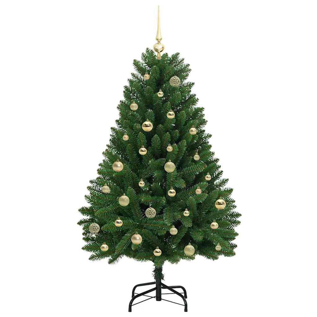 Kunstigt juletræ 150 cm 150 LED'er Varm hvid PVC og Stål Grøn