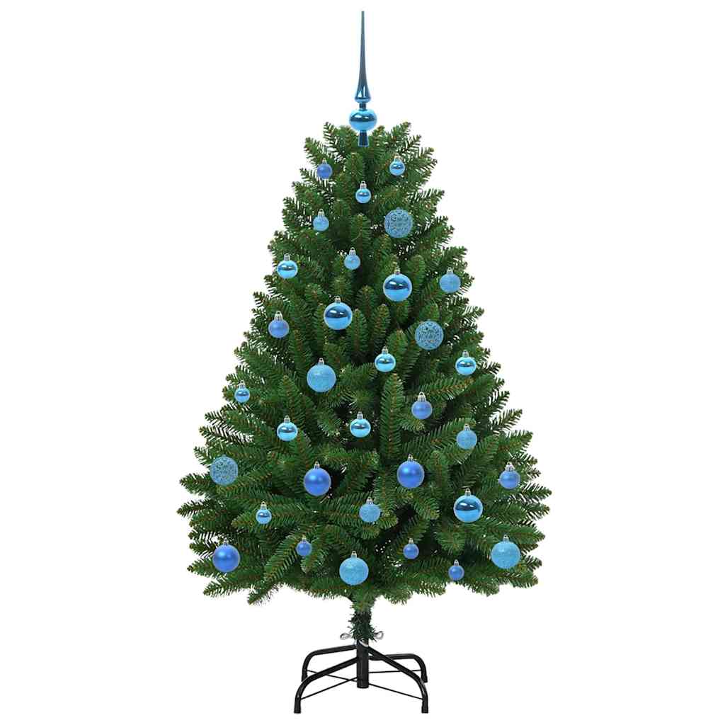 Kunstigt juletræ 150 cm 150 LED'er Varm hvid PVC og Stål Grøn