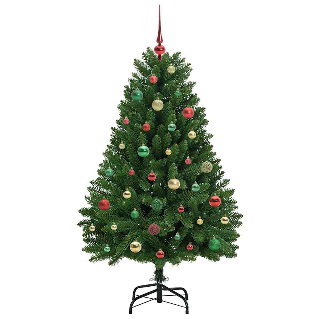 Kunstigt juletræ 150 cm 150 LED'er Varm hvid PVC og Stål Grøn