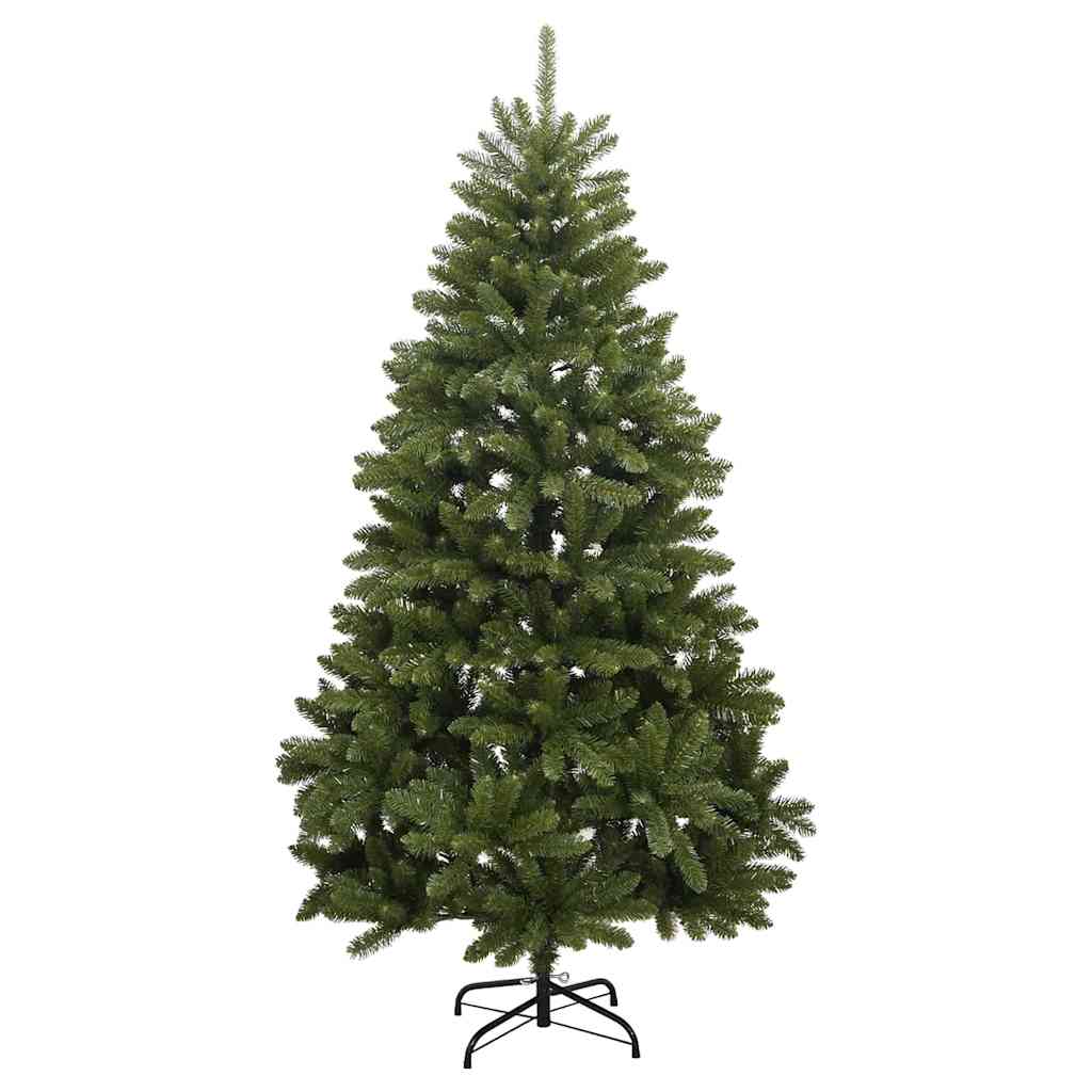 Kunstigt juletræ 210 cm 300 LED'er Varm hvid PVC og Stål Grøn