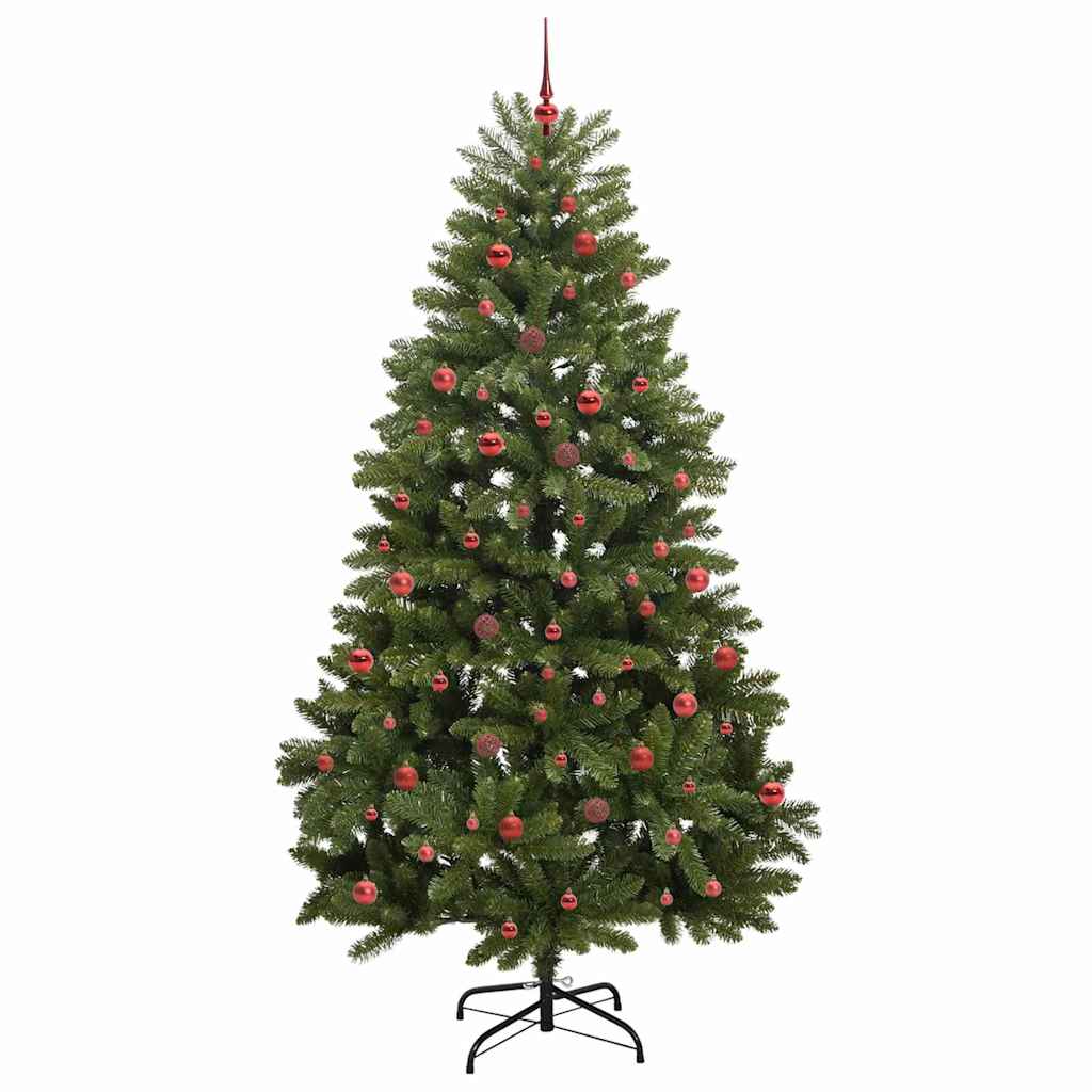 Kunstigt juletræ 240 cm 300 LED'er Varm hvid PVC og Stål Grøn