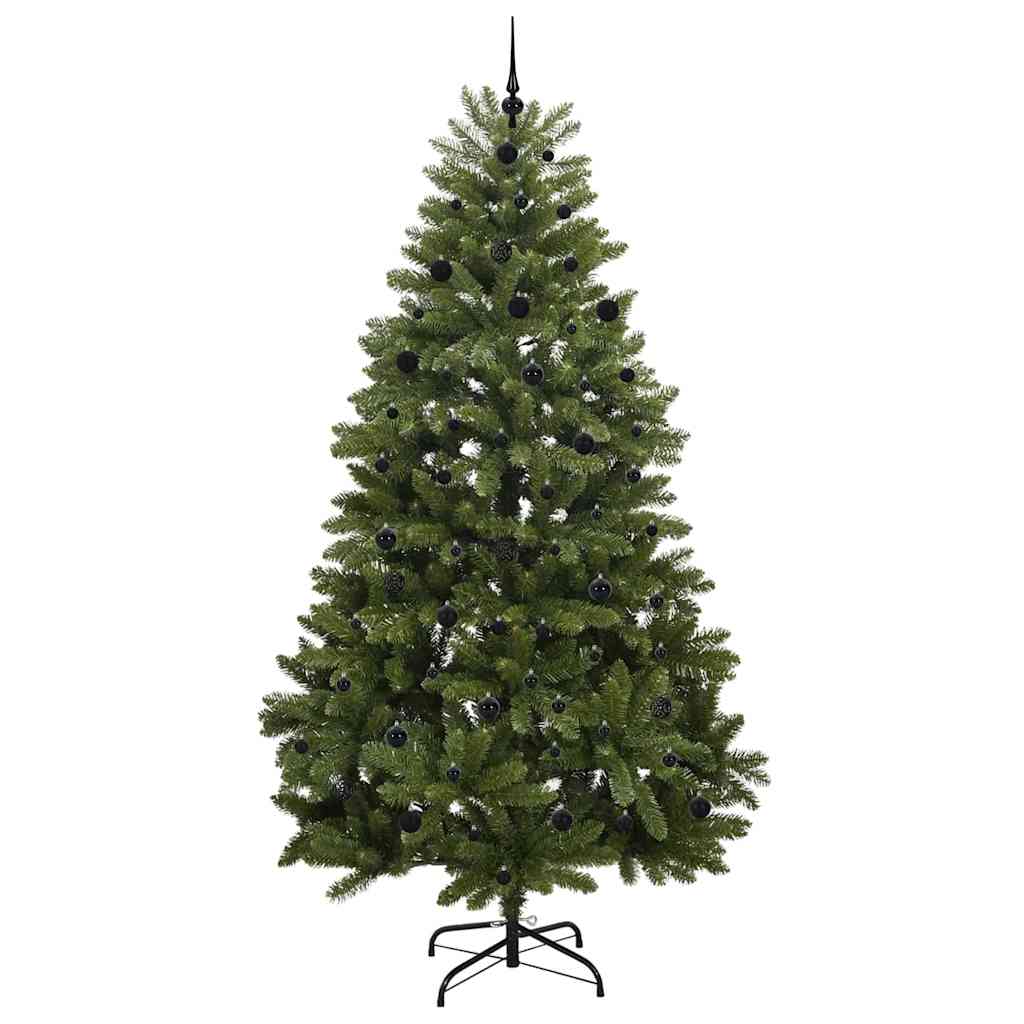 Kunstigt juletræ 240 cm 300 LED'er Varm hvid PVC og Stål Grøn