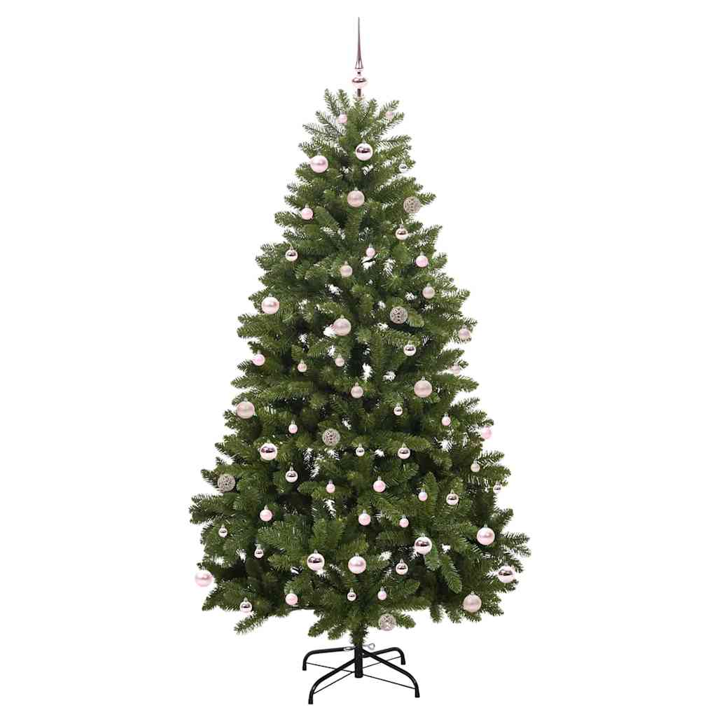 Kunstigt juletræ 240 cm 300 LED'er Varm hvid PVC og Stål Grøn