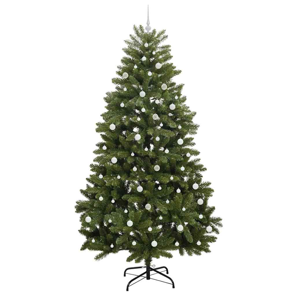 Kunstigt juletræ 240 cm 300 LED'er Varm hvid PVC og Stål Grøn