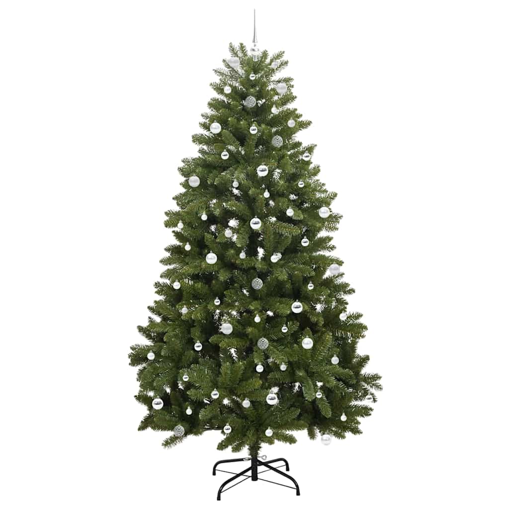 Kunstigt juletræ 240 cm 300 LED'er Varm hvid PVC og Stål Grøn
