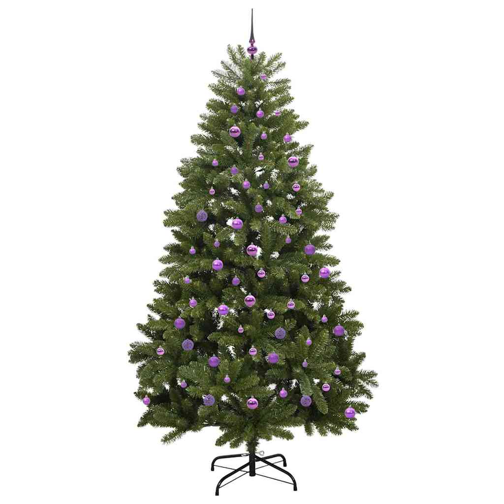Kunstigt juletræ 240 cm 300 LED'er Varm hvid PVC og Stål Grøn