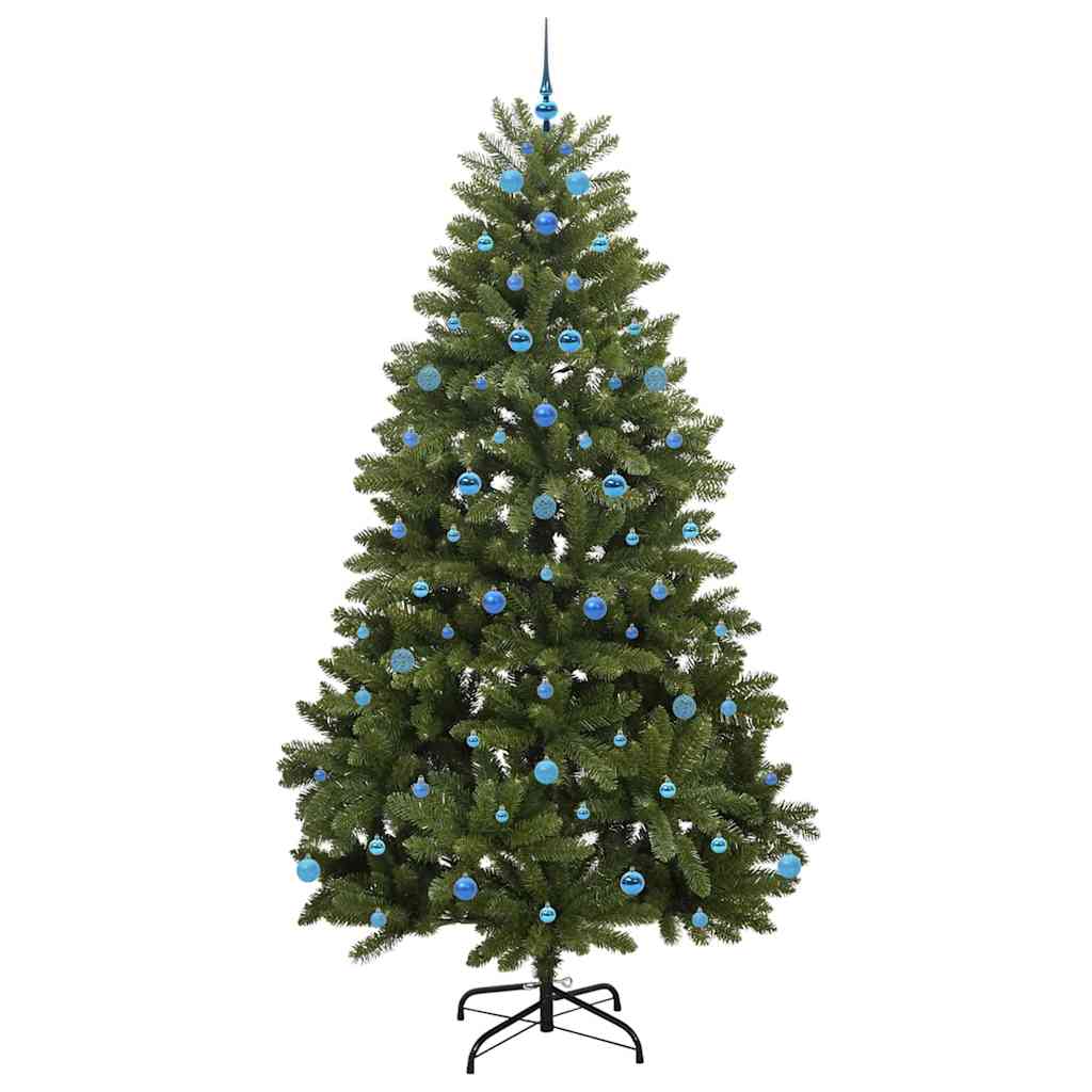 Kunstigt juletræ 240 cm 300 LED'er Varm hvid PVC og Stål Grøn