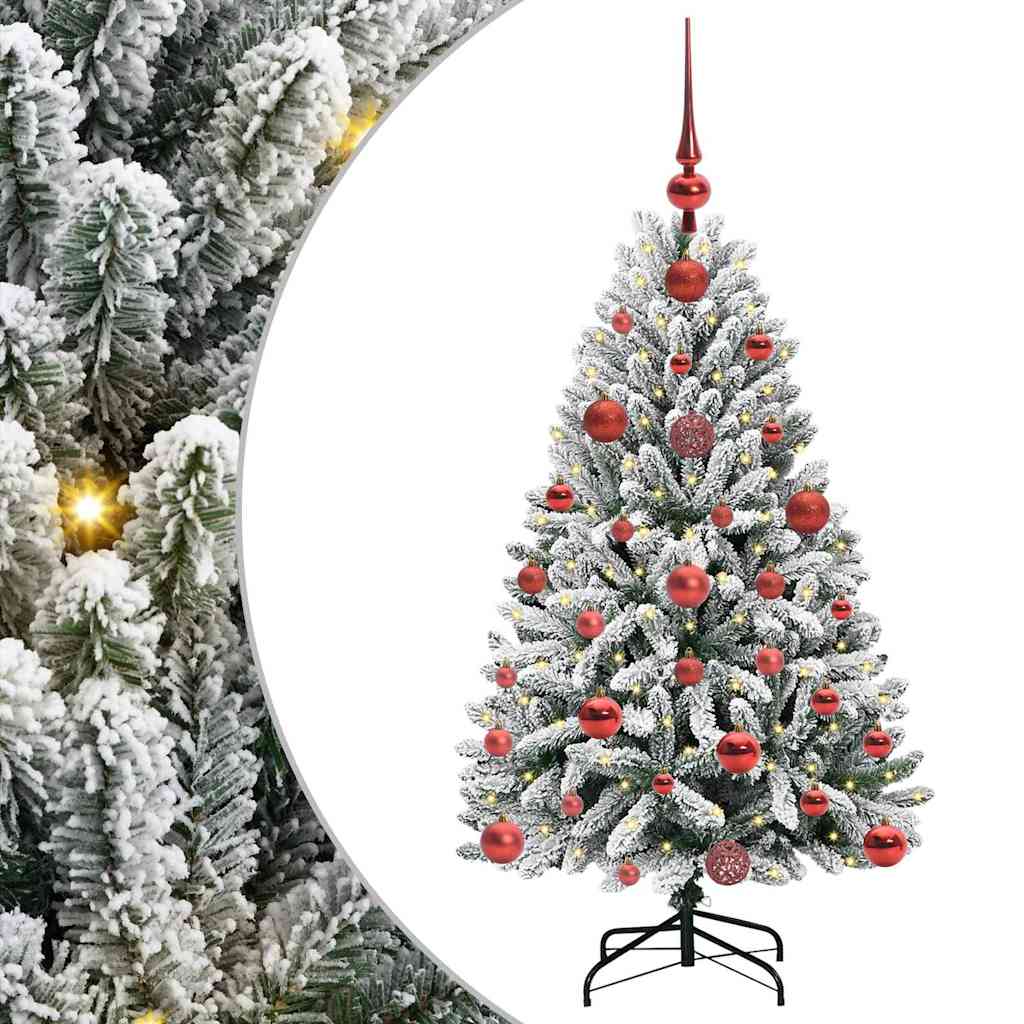 Kunstigt juletræ 120 cm 150 LED'er Varm hvid PVC og Stål